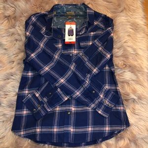 Purple, pink, and white flannel